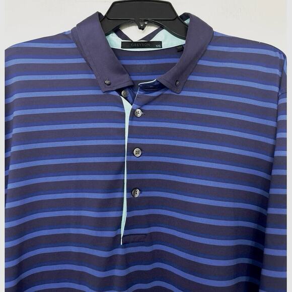 Greyson Blue Purple Striped Performance Golf Polo 2XL - Picture 3 of 8